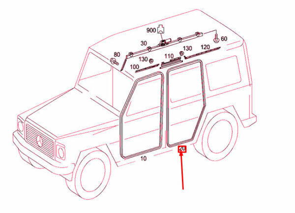 NEW MERCEDES-BENZ G W463 REAR DOOR SEAL A46373103809051 ORIGINAL - Image 6