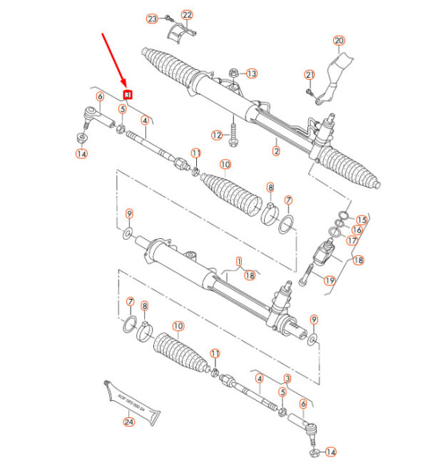 NEW AUDI Q7 4L STEERING LEFT TRACK TIE ROD ASSEMBLY 7L0422803D - Image 8