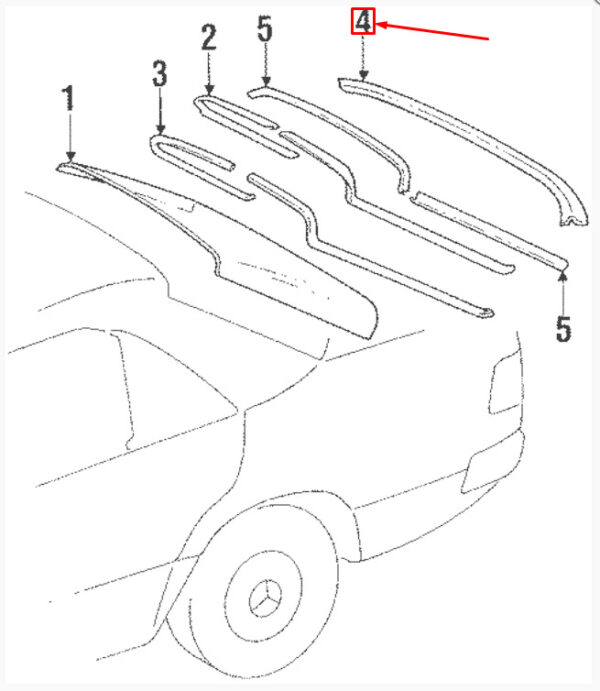 NEW MERCEDES E W124 SEDAN COVER REAR WINDOW PANE BOTTOM A1246782237 - Image 8