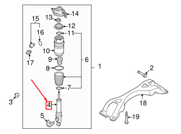 NEW AUDI Q7 4L REAR RIGHT SHOCK ABSORBER 7L8513028N ORIGINAL - Image 6