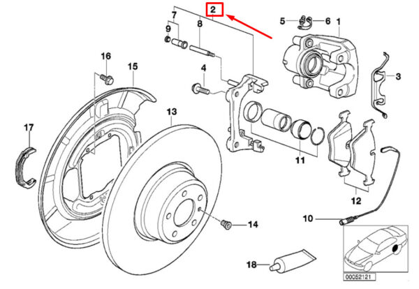 NEW BMW 3 CABRIO E46 REAR BRAKE PAD CALIPER CARRIER 34212229705 2229705 ORIGINAL - Image 6