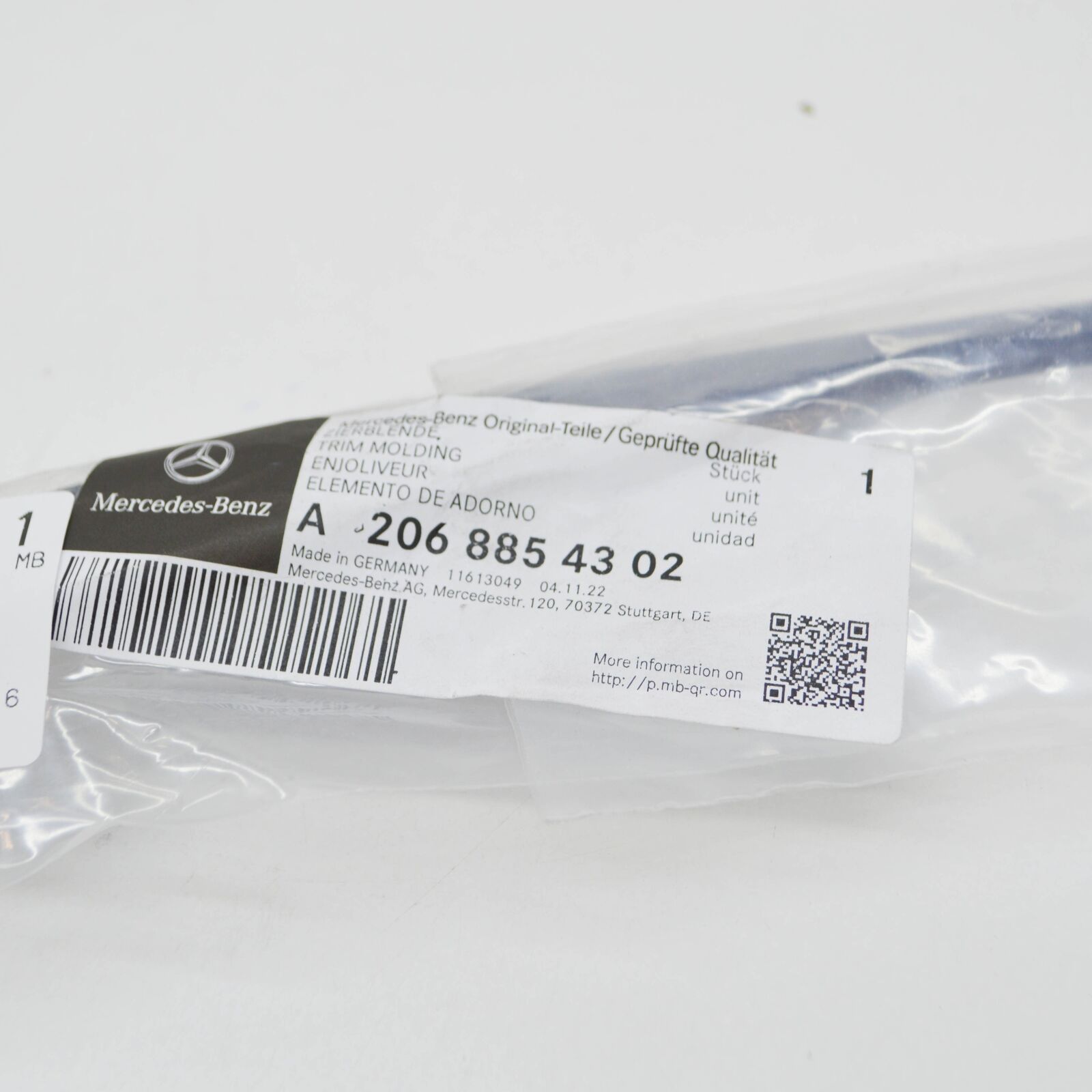 NEW MERCEDES-BENZ C W206 AMG FRONT BUMPER LEFT LOWER TRIM A2068854302 ORIGINAL 6 NEW MERCEDES-BENZ C W206 AMG FRONT BUMPER LEFT LOWER TRIM A2068854302 ORIGINAL - Image 6