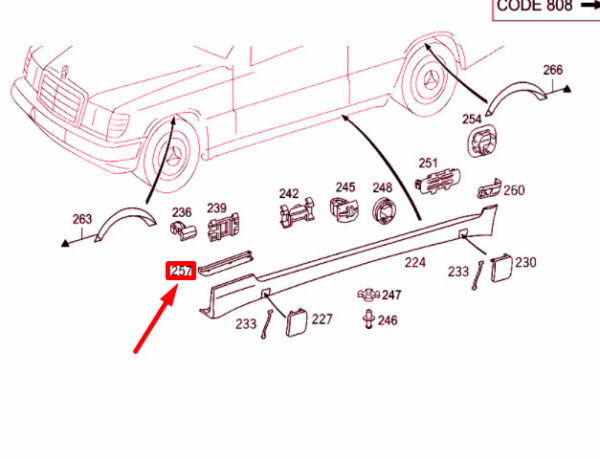 NEW MERCEDES-BENZ C W202 FRONT LEFT SIDE SEAL A2026984130 - Image 8
