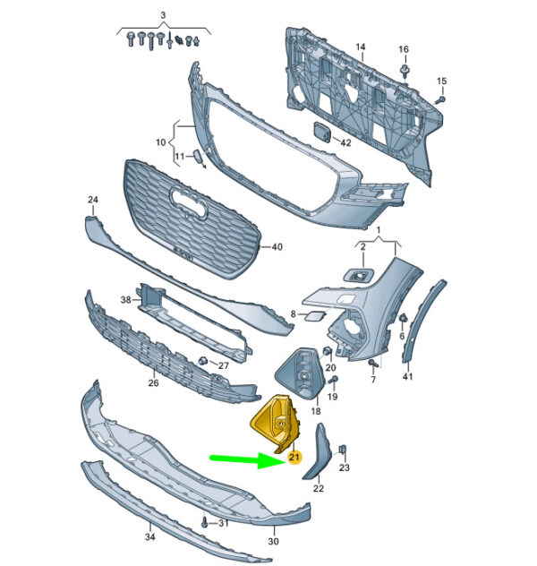 NEW AUDI Q4 E-TRON FRONT BUMPER RIGHT AIR GUIDE GRILLE 89A807682A9B9 - Image 8