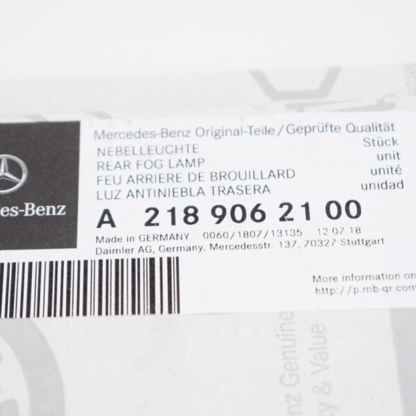 NEW MERCEDES BENZ CLS C218 REAR FOG LIGHT A2189062100 ORIGINAL - Image 6