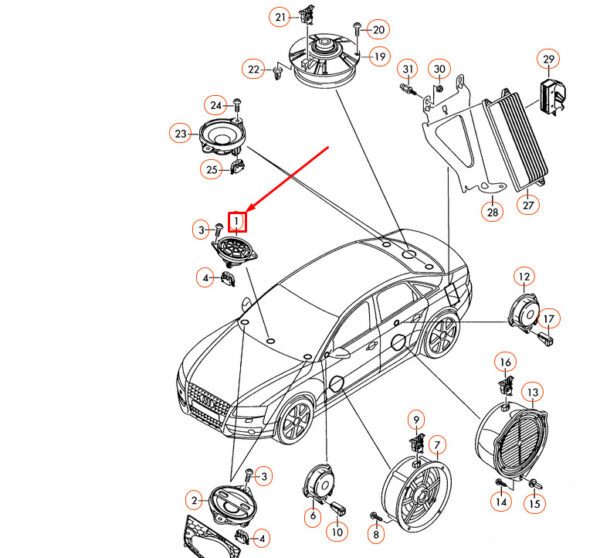 NEW AUDI A4 B8 DASHBOARD CENTER LOUDSPEAKER 8T0035397 - Image 8