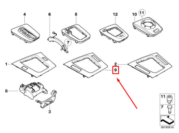 NEW BMW 3 E46 BMW BOTTOM PANEL DEPOSITING BOX WOOD 8209568 51168209568 ORIGINAL - Image 6