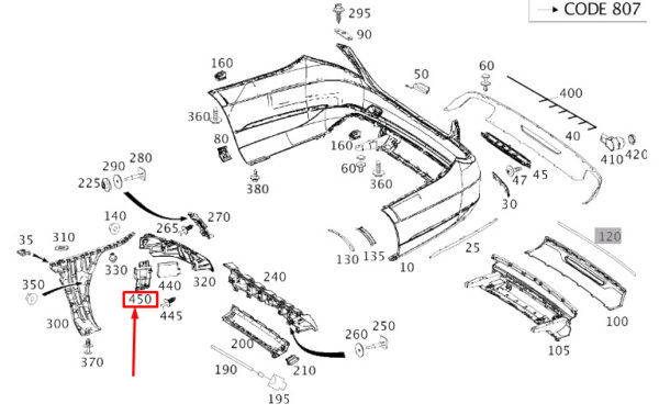 NEW MERCEDES-BENZ S W222 REAR BUMPER RADAR LEFT BRACKET A2228850514 ORIGINAL - Image 6