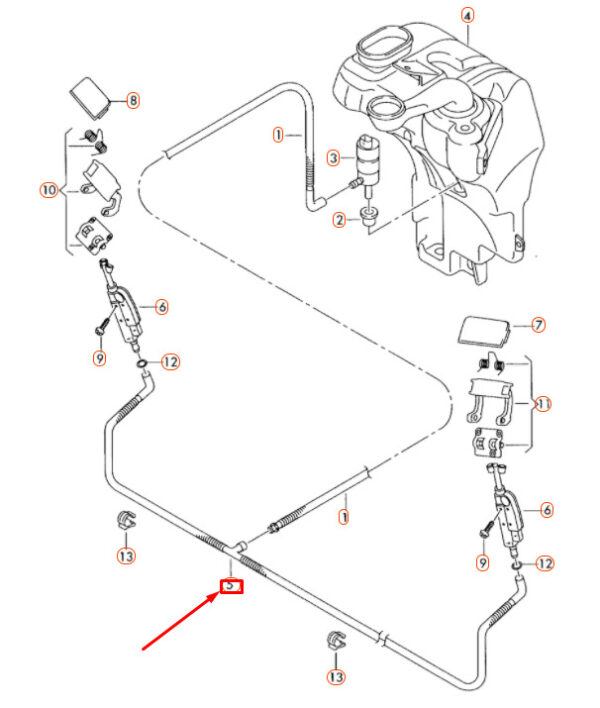 NEW AUDI A8 D3 HEADLIGHT WASHER SYSTEM CORRUGATED PIPE 4E0955974AB - Image 8