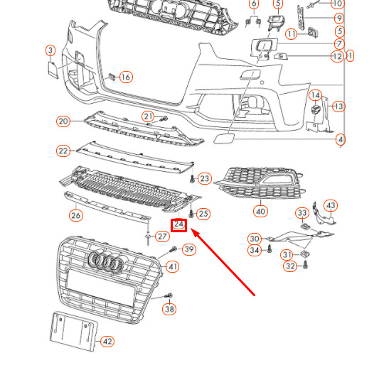 NEW AUDI A5 8T3 FRONT BUMPER LOWER CENTRE CLOSING ELEMENT 8T0807611C 8 NEW AUDI A5 8T3 FRONT BUMPER LOWER CENTRE CLOSING ELEMENT 8T0807611C - Image 8