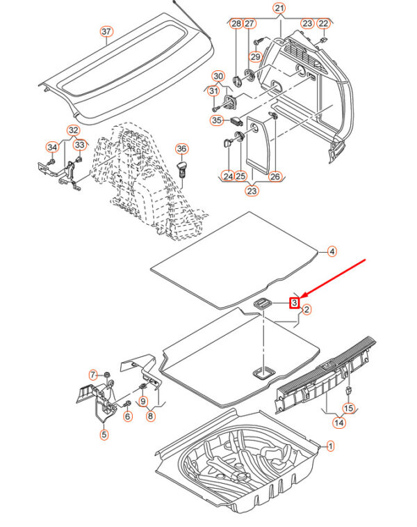 NEW AUDI A3 8V LUGGAGE FLOOR HANDLE 8K98616974PK - Image 8