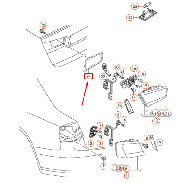 NEW AUDI A6 C7 REAR LEFT INNER TAIL LIGHT SEAL 4G5945191 - Image 8