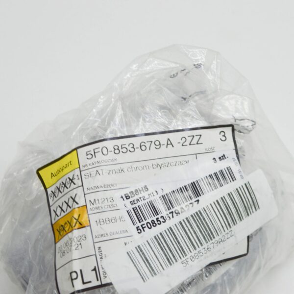 NEW SEAT LEON 5F CAR MANUFACTURER'S DADGE 5F0853679A2ZZ 5F0853679A 2013 ORIGINAL - Image 6