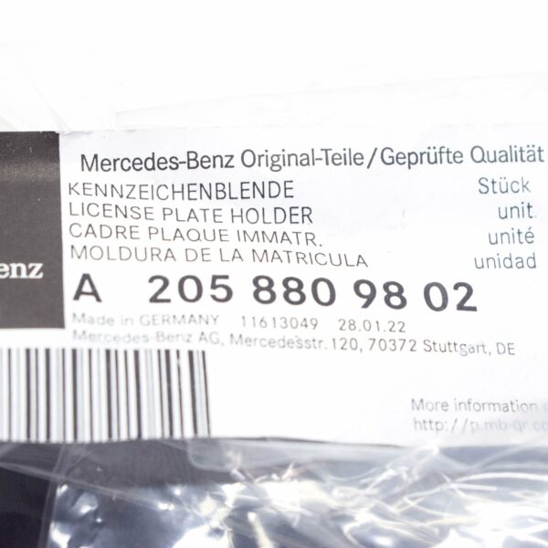 NEW MERCEDES-BENZ C W205 FRONT BUMPER LICENSE HOLDER A2058809802 - Image 6