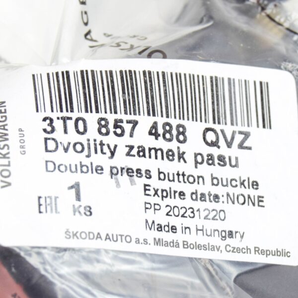 NEW SKODA SUPERB MK2 3T REAR SEAT BELT BUCKLE 3T0857488QVZ ORIGINAL - Image 6