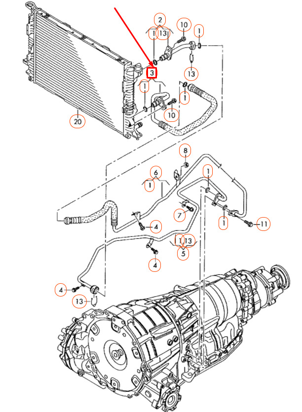 NEW AUDI A5 8T TRANSMISSION OIL PRESSURE LINE 8K0317825Q 8 NEW AUDI A5 8T TRANSMISSION OIL PRESSURE LINE 8K0317825Q - Image 8