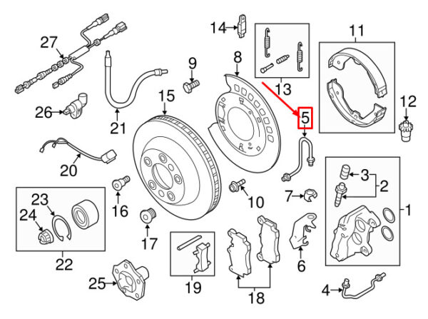 NEW AUDI Q7 4L REAR LEFT BRAKE LINE 7L0614771A ORIGINAL - Image 6