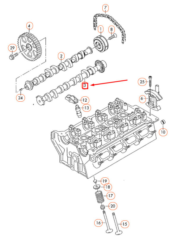NEW AUDI A1 MK1 INLET INTAKE CAMSHAFT 06F109101K ORIGINAL - Image 6