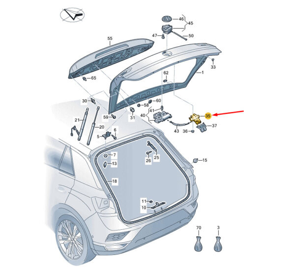 NEW VOLKSWAGEN T-ROC REAR LID LOCK 2GA827505A - Image 8