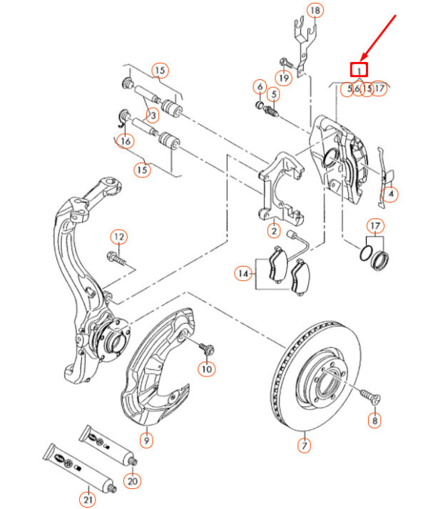 NEW AUDI A4 B7 FRONT LEFT BRAKE CALIPER HOUSING 8E0615123B ORIGINAL - Image 6