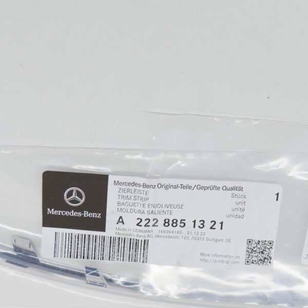 NEW MERCEDES-BENZ S W222 FRONT BUMPER LEFT TRIM STRIP A2228851321 ORIGINAL - Image 6