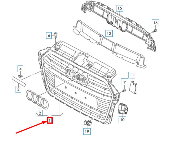 NEW AUDI A3 8V RADIATOR GRILLE 8V3853651AA3FZ - Image 8