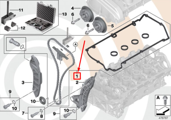 NEW MINI R61 TOP OPEN TIMING CHAIN REPAIR KIT 11312448929 2448929 ORIGINAL - Image 6