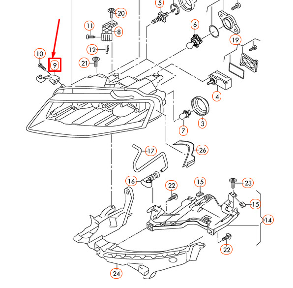 NEW AUDI A4 B8 HEADLIGHT SIDE BRACKET INNER TAB LEFT 8K1941121A LHD 8 NEW AUDI A4 B8 HEADLIGHT SIDE BRACKET INNER TAB LEFT 8K1941121A LHD - Image 8