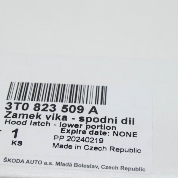 NEW SKODA SUPERB MK2 3T LOWER PART BONNET LOCK 3T0823509A ORIGINAL - Image 6