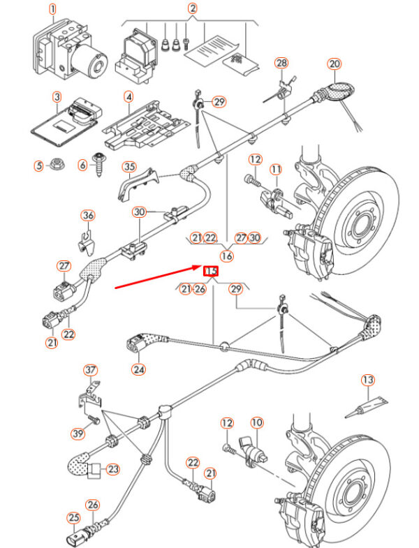 NEW AUDI A3 8V FRONT RIGHT SPEED SENSOR WIRING HARNESS 5G0927903AH - Image 8