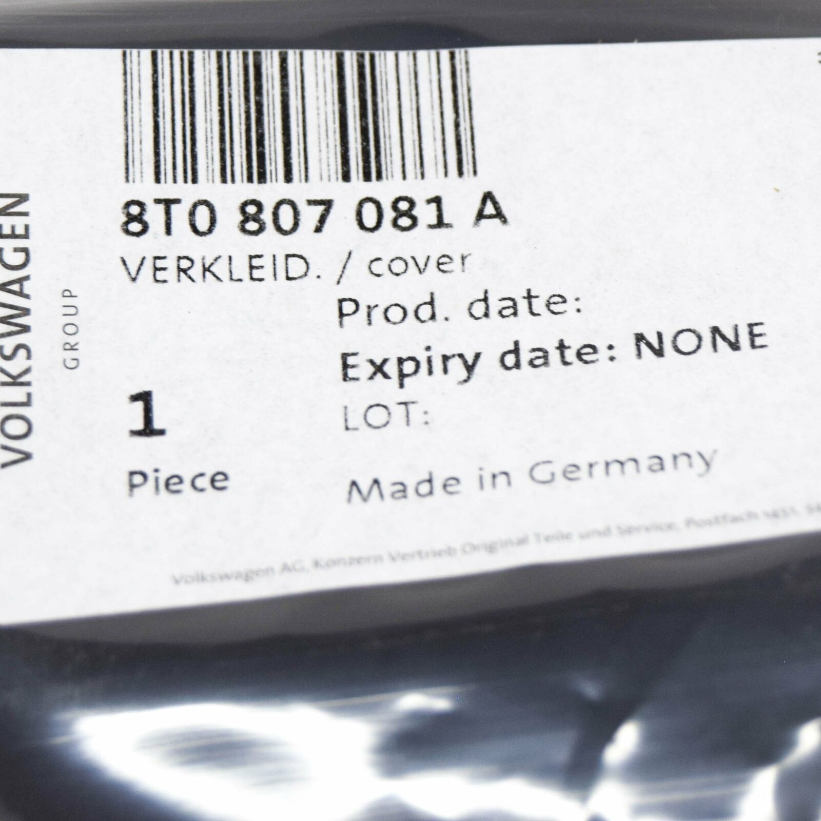 NEW AUDI A5 8T UPPER RADIATOR SUPPORT PANEL COVER 8T0807081A 8 NEW AUDI A5 8T UPPER RADIATOR SUPPORT PANEL COVER 8T0807081A - Image 8