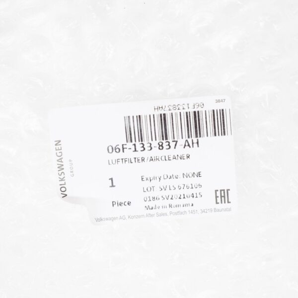 NEW VOLKSWAGEN EOS AIR CLEANER ASSEMBLY 06F133837AH ORIGINAL - Image 6