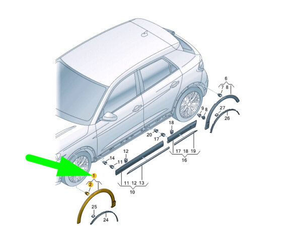 NEW AUDI Q3 F3 FRONT LEFT WHEEL ARCH COVER 83A853717CGRU - Image 8