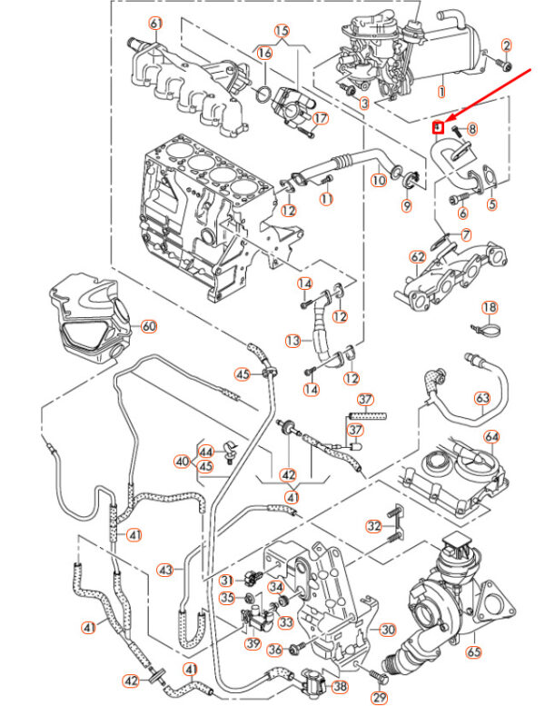 NEW AUDI A4 B8 EGR TUBE CONNECTING PIPE 03L131521J - Image 8