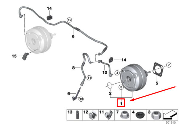 NEW BMW 3 TOURING G21 POWER BRAKE UNIT REPAIR KIT 34336889796 6889796 ORIGINAL - Image 6