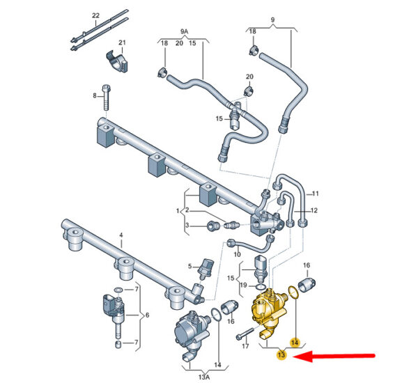 NEW AUDI Q7 4L HIGH PRESSURE FUEL PUMP 03H127025 ORIGINAL - Image 6