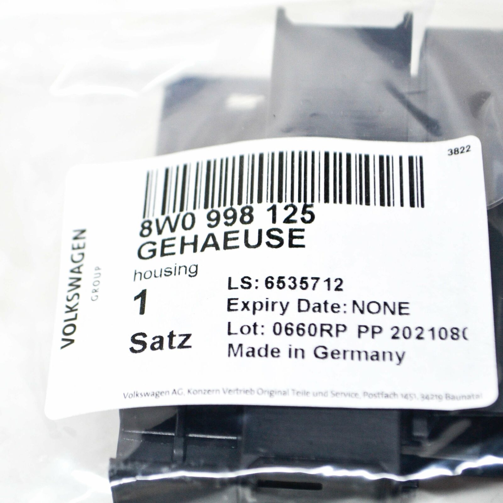 NEW AUDI A4 B9 6 PIN FLAT CONTACT HOUSING W LOCKING MECHANISM 8W0998125 ORIGINAL 6 NEW AUDI A4 B9 6 PIN FLAT CONTACT HOUSING W LOCKING MECHANISM 8W0998125 ORIGINAL - Image 6