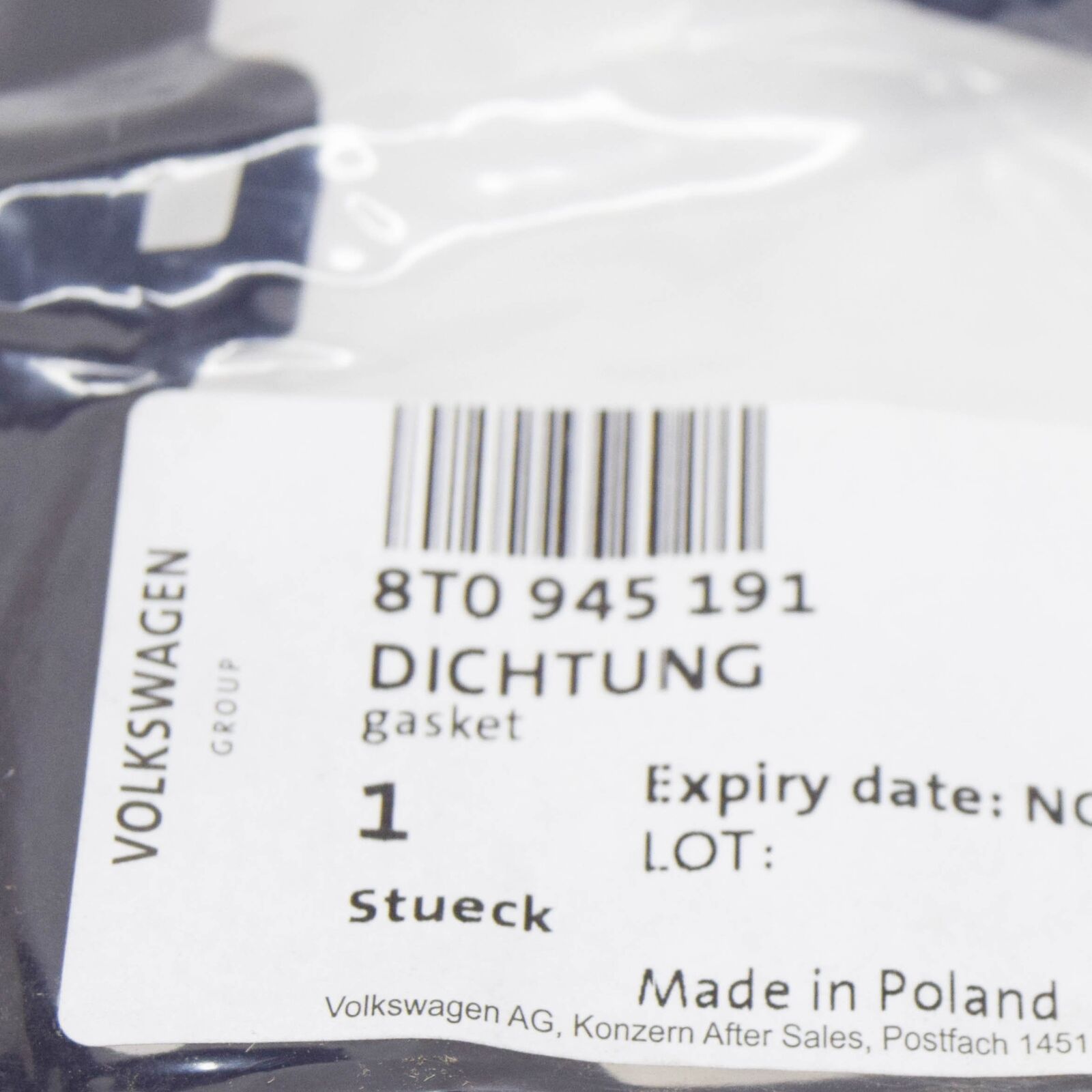 NEW AUDI A5 8T REAR LEFT TAIL LIGHT GASKET 8T0945191 ORIGINAL 6 NEW AUDI A5 8T REAR LEFT TAIL LIGHT GASKET 8T0945191 ORIGINAL - Image 6
