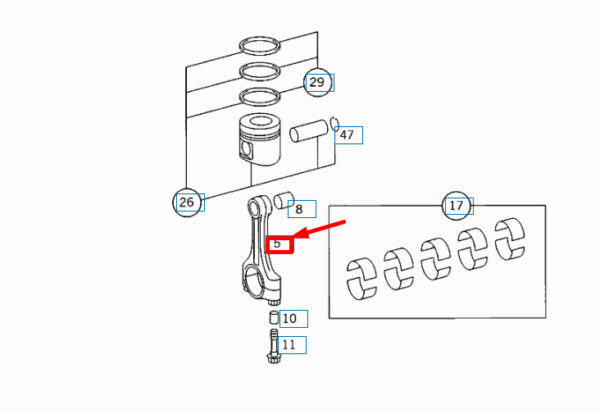 NEW MERCEDES-BENZ E W210 CONNECTING ROD A6030302920 ORIGINAL - Image 6