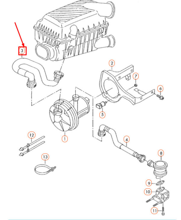 NEW AUDI A3 8P SECONDARY AIR PUMP CONNECTING HOSE 1K0131149C - Image 8