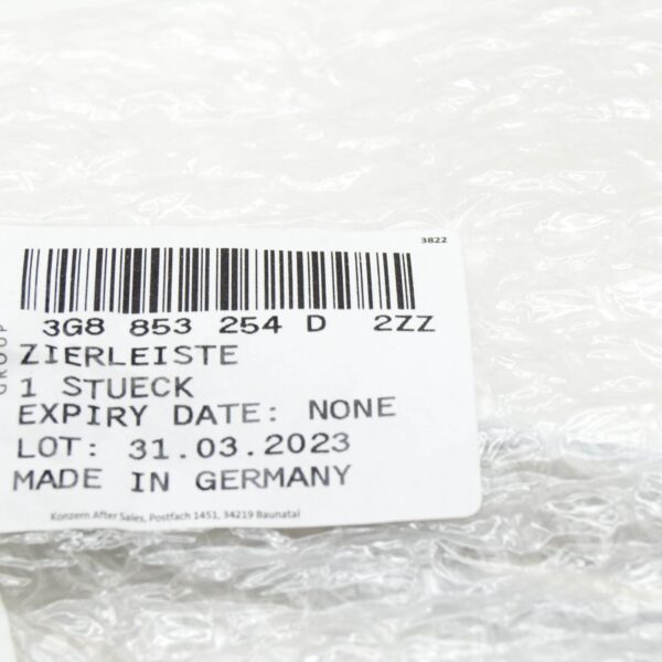 NEW VOLKSWAGEN ARTEON 3H7 FRONT RIGHT BUMPER MOLDING 3G8853254D2ZZ ORIGINAL - Image 6