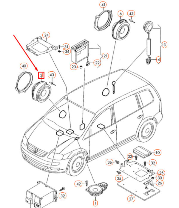 NEW VW TOURAN 1T FRONT DOOR BASS LOUDSPEAKER 1T0035411T - Image 8
