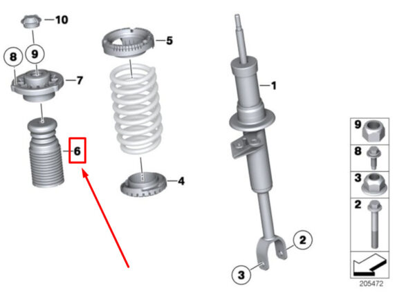 NEW BMW 5 F10 FRONT ADDITIONAL SHOCK ABSORBER 31336789374 6789374 ORIGINAL - Image 6