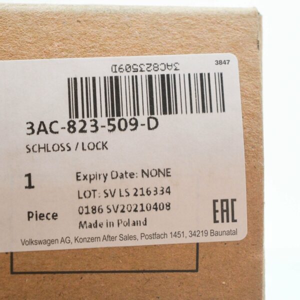NEW VW PASSAT B7 ENGINE HOOD LID LOCK WITH MICRO-SWITCH RHD 3AC823509D - Image 8