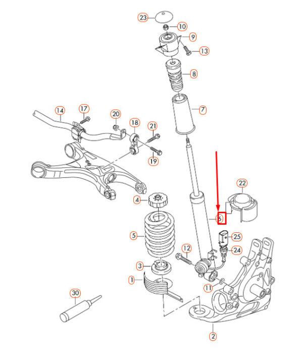 NEW AUDI A4 B8 REAR GAS SHOCK ABSORBER 8K0513035AB ORIGINAL - Image 6
