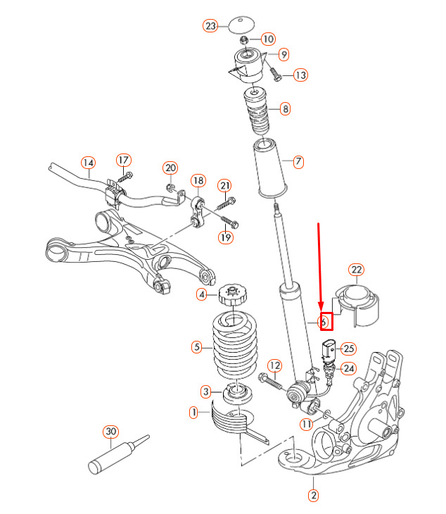 NEW AUDI A4 B8 REAR GAS SHOCK ABSORBER 8K0513035AB ORIGINAL 6 NEW AUDI A4 B8 REAR GAS SHOCK ABSORBER 8K0513035AB ORIGINAL - Image 6