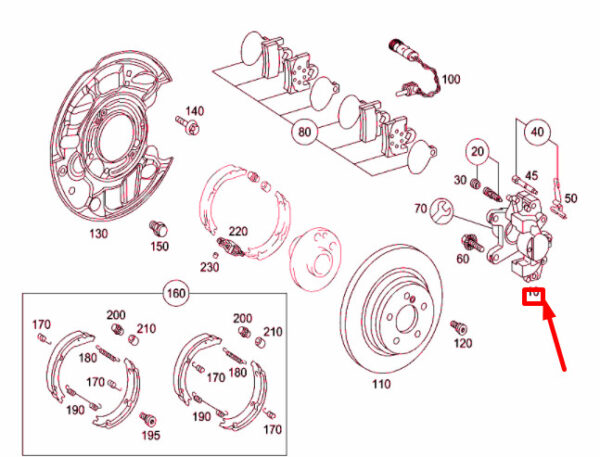 NEW MERCEDES-BENZ SLK R171 AMG REAR RIGHT BRAKE CALIPER A003420308326 ORIGINAL - Image 6