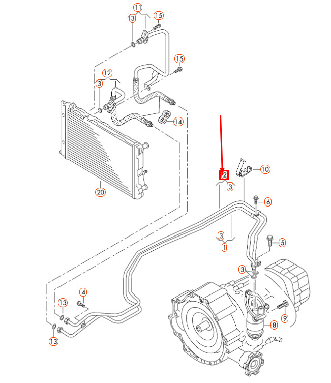 NEW AUDI A4 B8 GEARBOX OIL PRESSURE LINE 8K0317817CS 8 NEW AUDI A4 B8 GEARBOX OIL PRESSURE LINE 8K0317817CS - Image 8