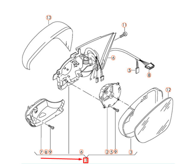 NEW VOLKSWAGEN PASSAT B8 FRONT RIGHT SIDE MIRROR HOUSING 561857508M9B9 ORIGINAL - Image 6