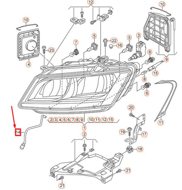 NEW AUDI Q5 8R FRONT LEFT HEADLIGHT HOSE 8R0941717 - Image 8